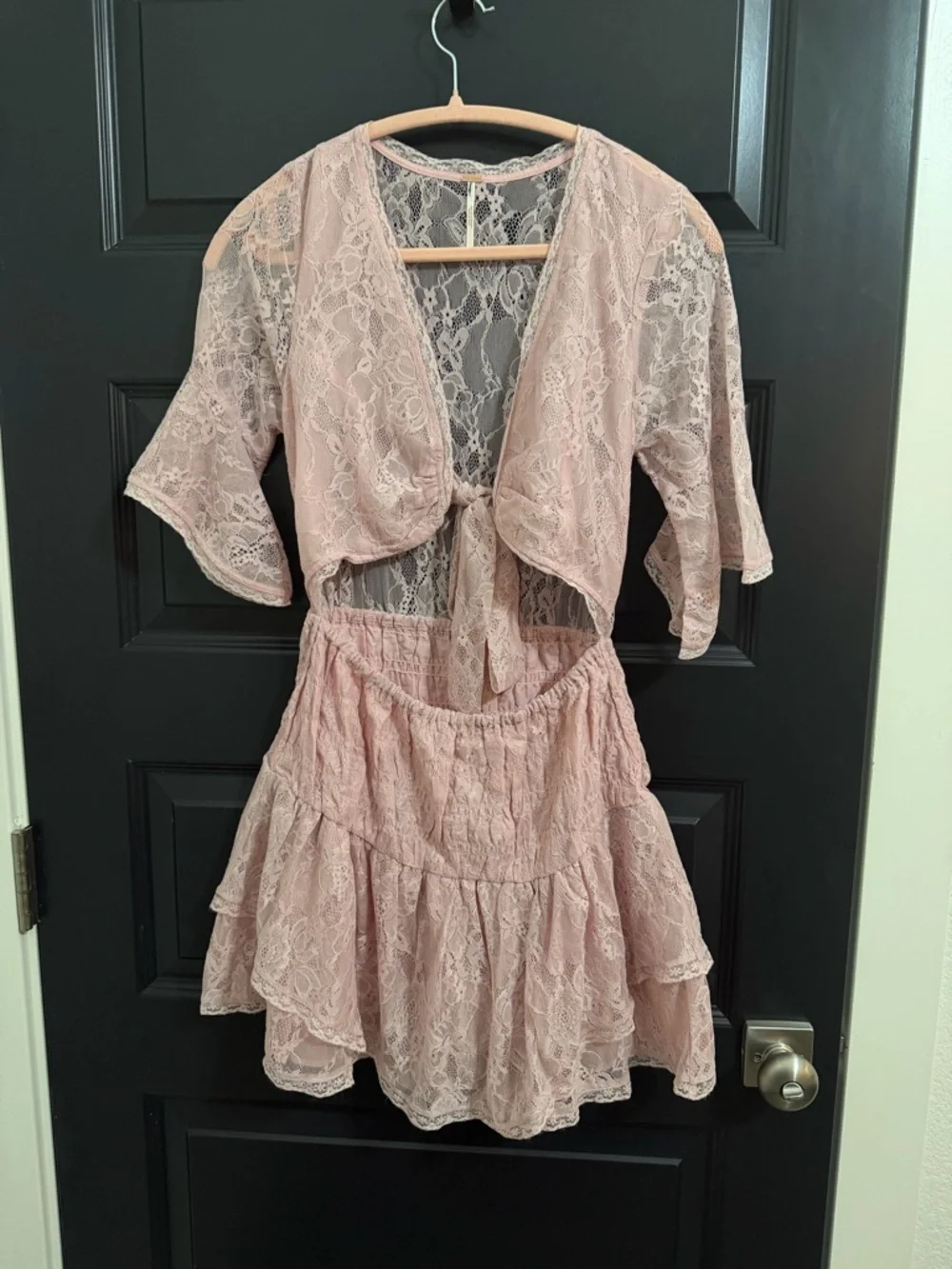 NWOT Free People, Lala Lace Mini Dress, Various Sizes in Pink Dawn